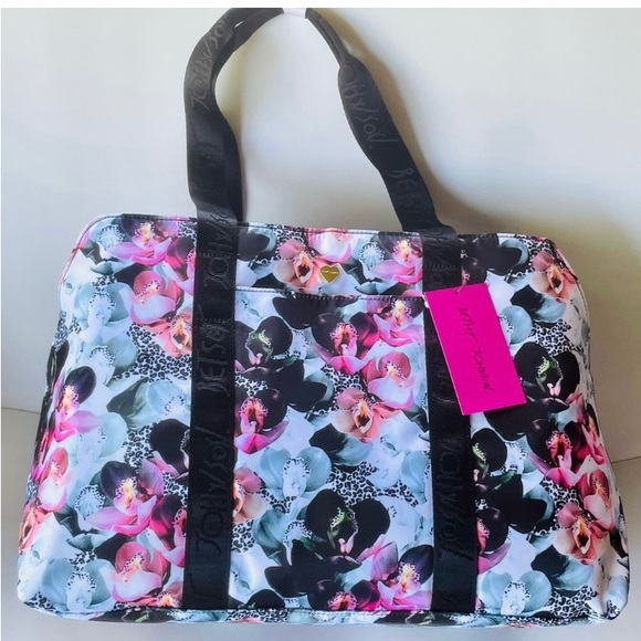 BETSEY JOHNSON. Leo/Blk XORUBY. Beautiful floral Overnight bag. - Picture 4 of 10